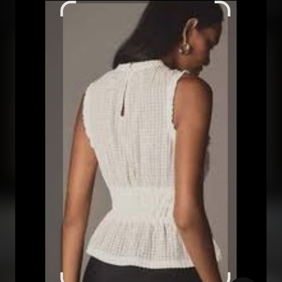 Anthropologie Cream Sleeveless Top - Picture 2 of 12